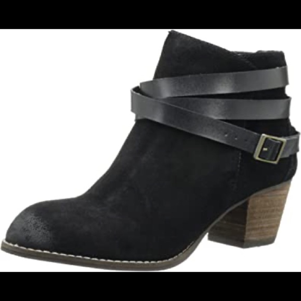 Dolce Vita black suede ankle boots with Wrap around ankle strap